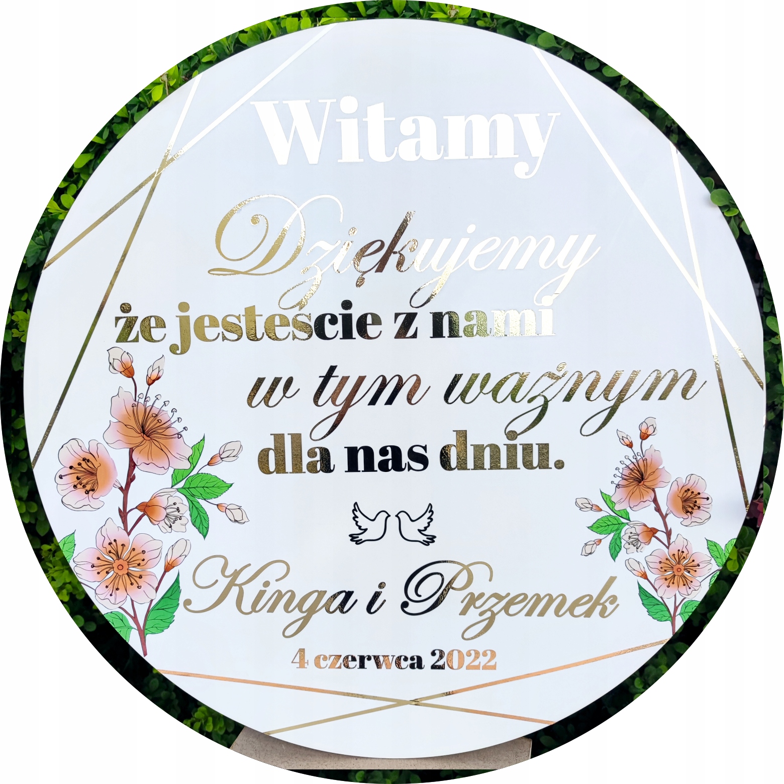 

Tablica Powitalna Na Wesele, Imiona złote, srebrne
