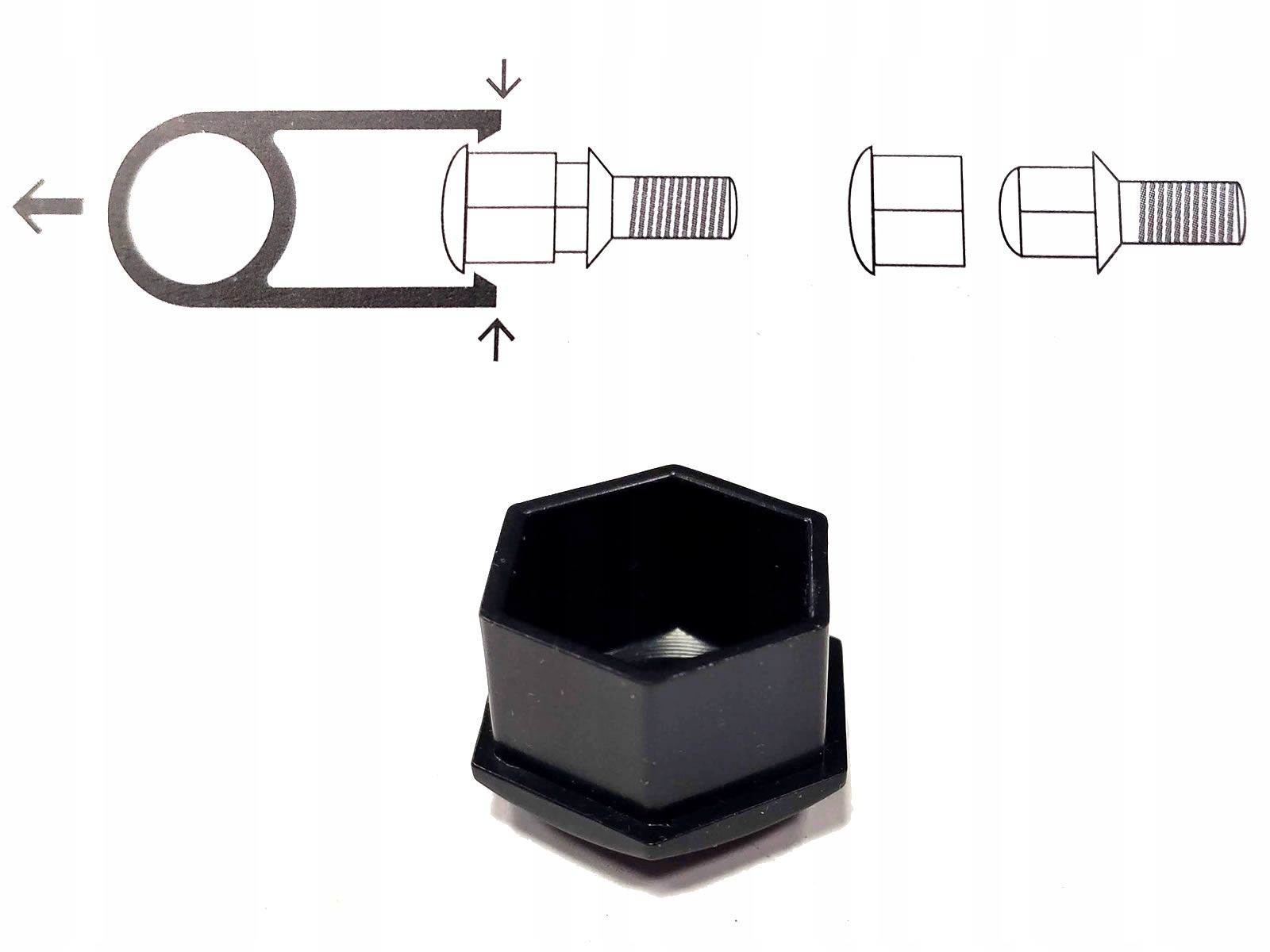 GRATISY# NASADKI NAKŁADKI NA ŚRUBY FELG 21 mm Czarne Gwint inny