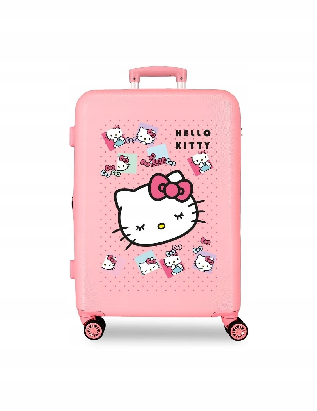 Dětský skořepinový Abs kufr Hello Kitty Bows 69 L růžový