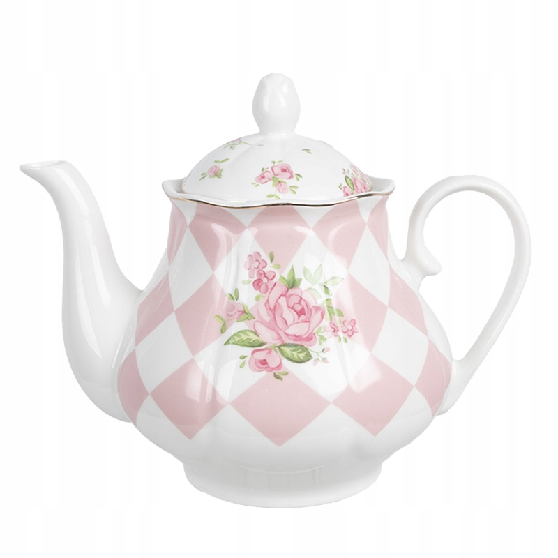Bílo-růžová porcelánová konvice s motivem růží Sweet Roses 1000 ml