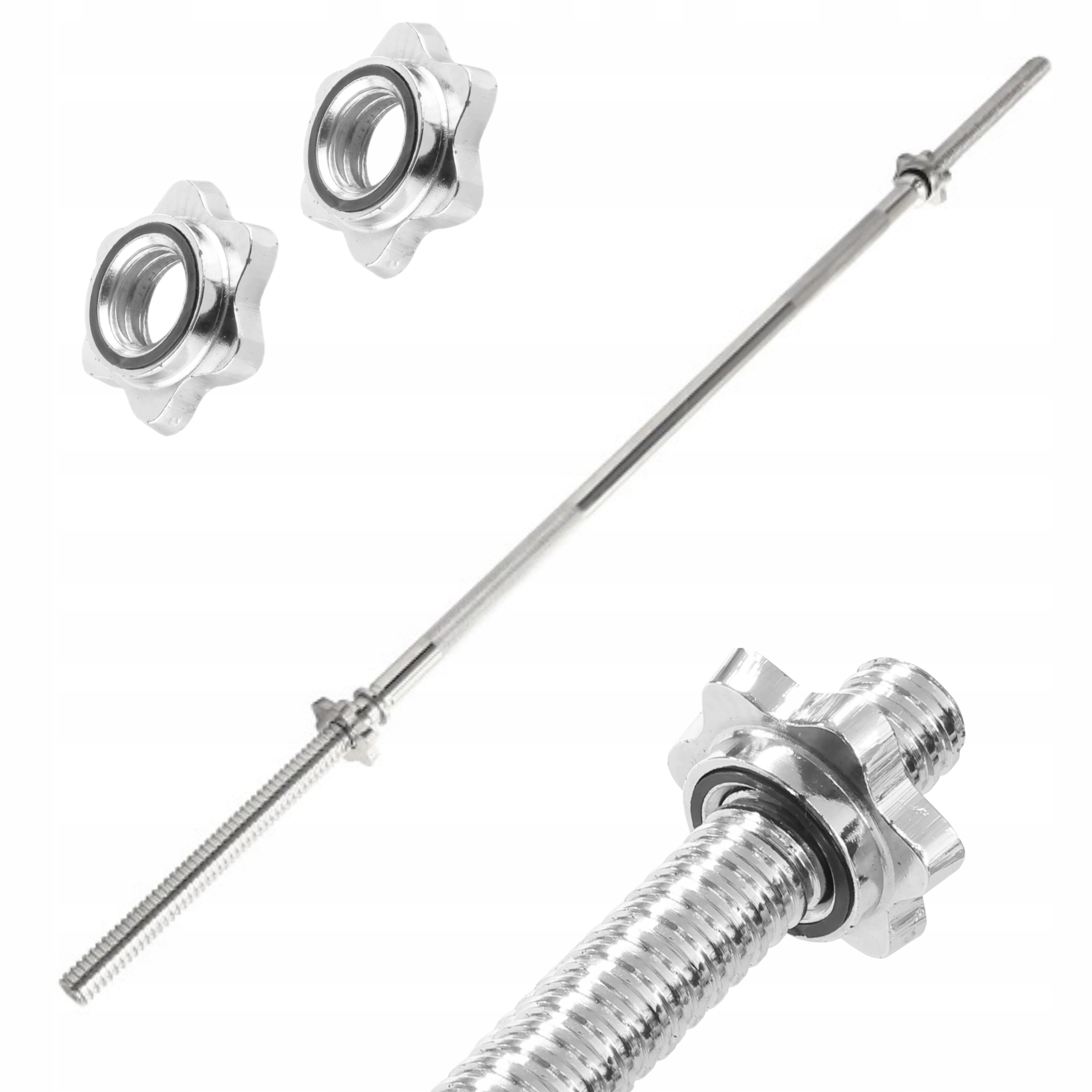 Platinum Fitness Gryf Prosty Gwintowany 165cm 28mm Zaciski Sztanga Pełny