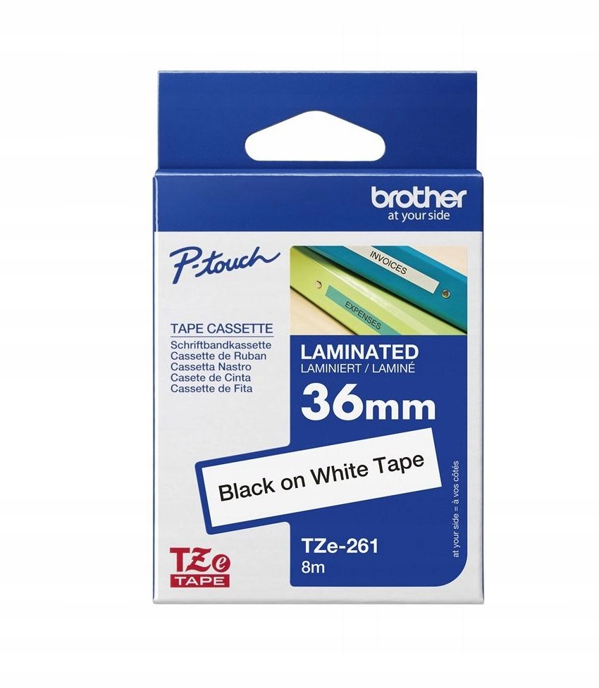 Oryginalna taśma Brother TZE-261 36mm White/Black