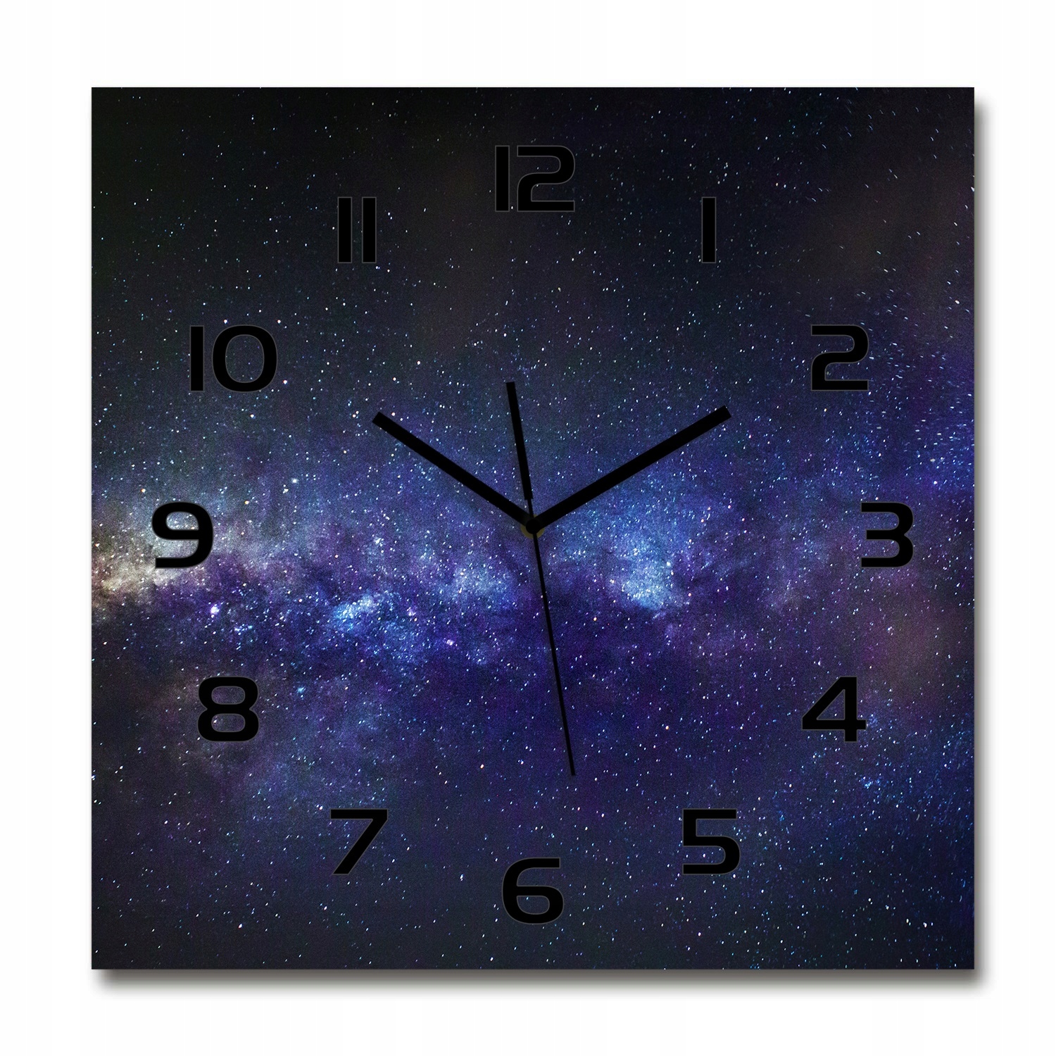 

Duży zegar szklany do salonu Droga mleczna 60x60cm
