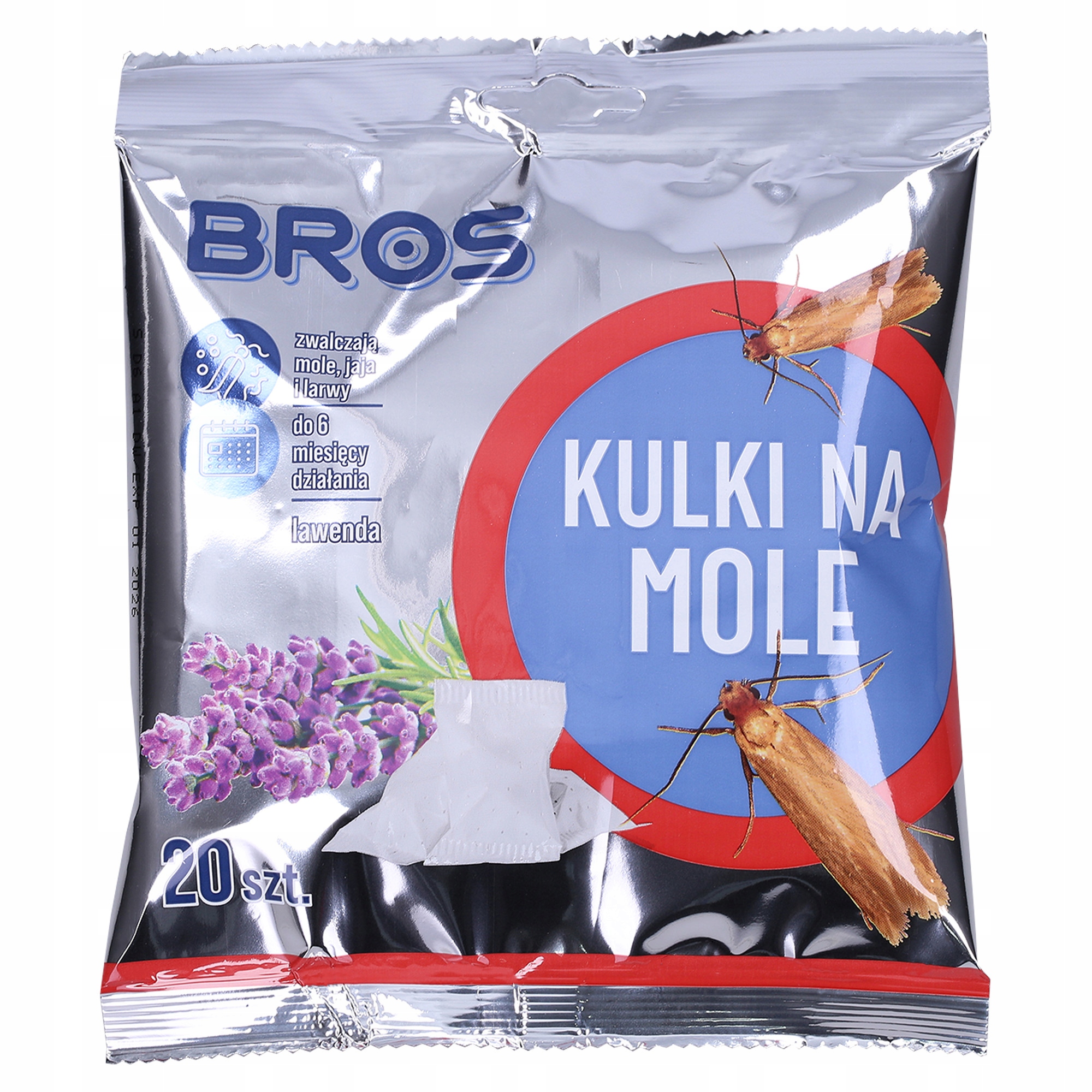 

Bros Kulki Na Mole Ubraniowe Lawenda 20 Sztuk