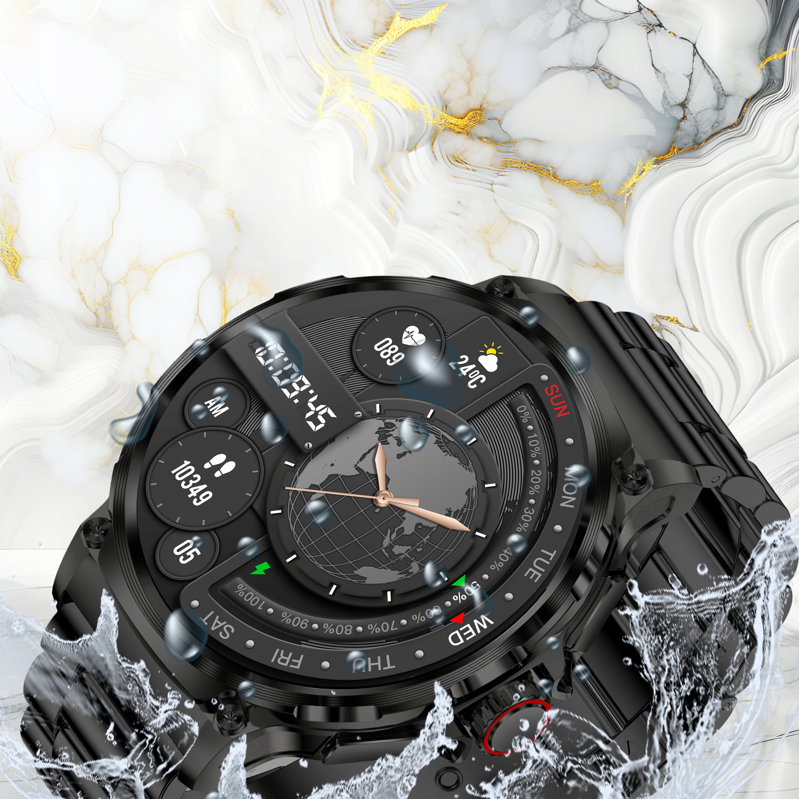 SMARTWATCH MĘSKI ROZMOWY ZEGAREK SPORTOWY SMART WATCH 710 mAh BATERIA PL Wodoszczelność tak