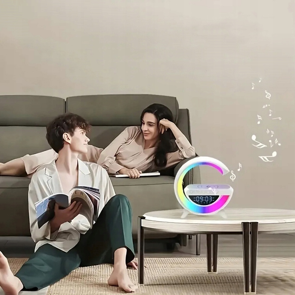 LAMPA LED Z GŁOŚNIKIEM ŁADOWANIE QI BUDZIK RADIO FM 7 TRYBÓW BLUETOOTH 5.3 Kod producenta 0248