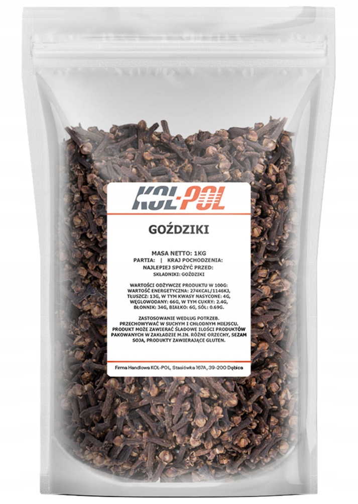 Levně Hřebíček 1 kg Celý sušený hřebíček – aroma, kvalita Kol-Pol