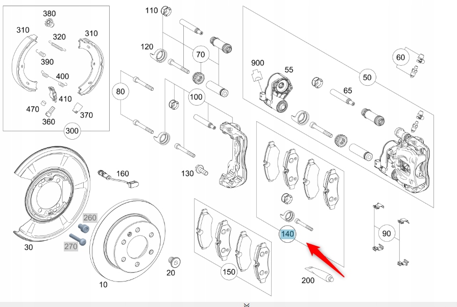 Brzdové Destičky Zadní Mercedes Oe A9104231401