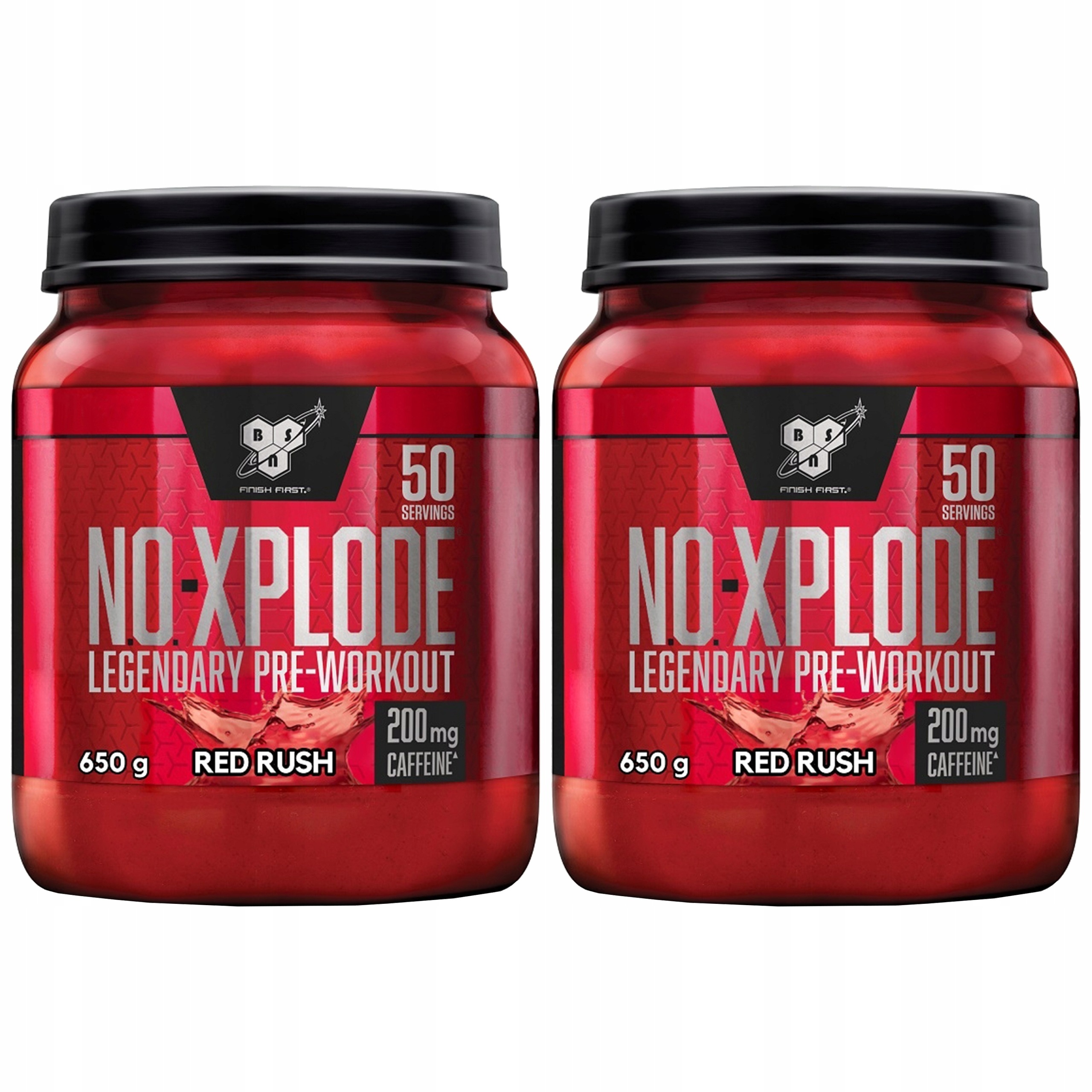 2x Předtréninkový stimulant energie síla výdrž kofein 200 mg 650 g Bsn