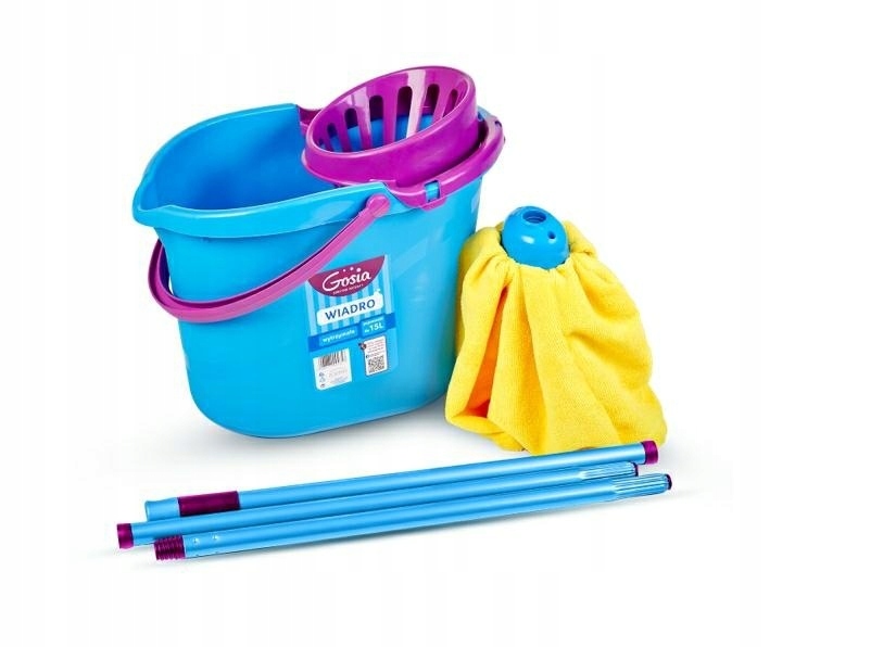 Levně Gosia Sada kbelík mop s 3-dílnou tyčí 6984.