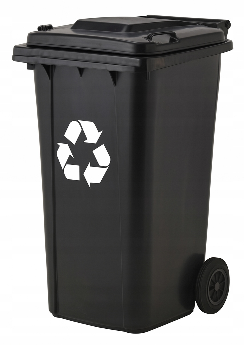 Pojemnik na Śmieci 240l Kosz Odpady Kubeł do Segregacji Mocny Czarny