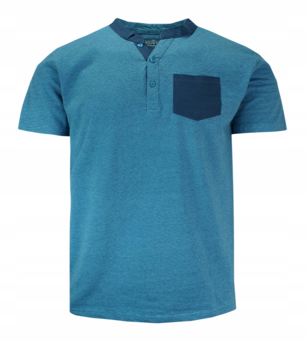 

Niebieski T-shirt z Guzikami -pako Jeans- XXL
