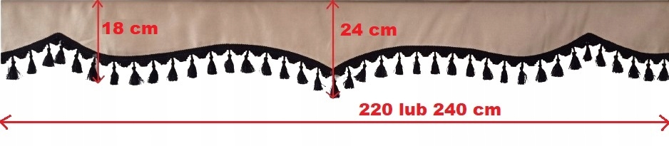 Zasłona TIR typu Standard, klasyczna - RENAULT PRE/MAG - poprzeczka mała Waga produktu z opakowaniem jednostkowym 2 kg