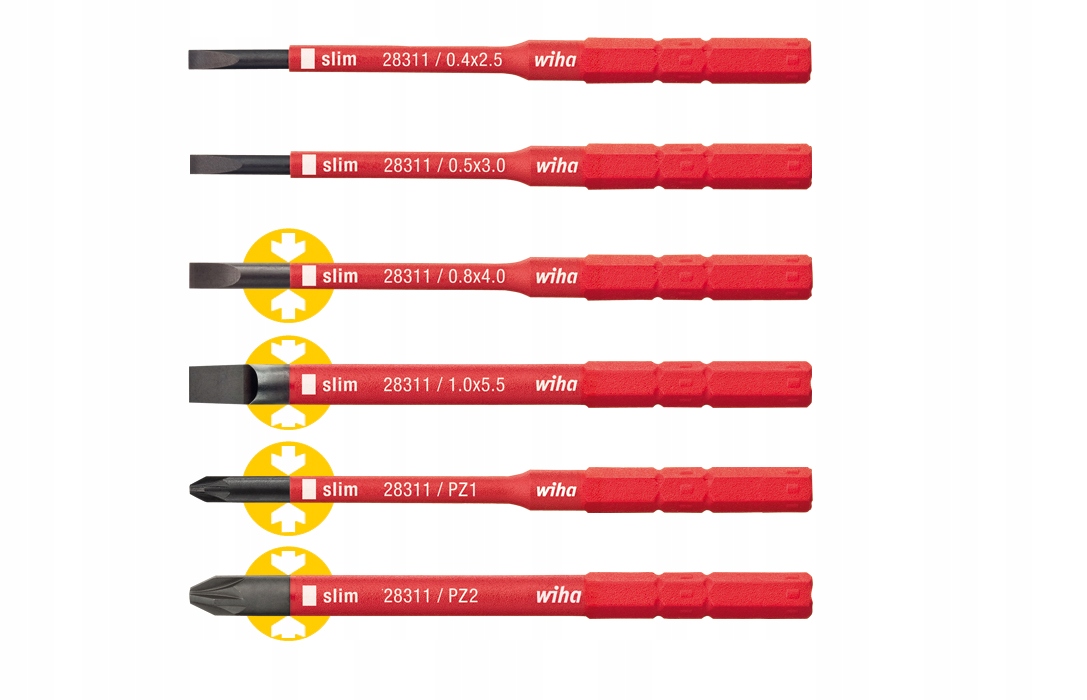 Zestaw bitów slimBits 6 elementy Wiha Kod producenta 43167