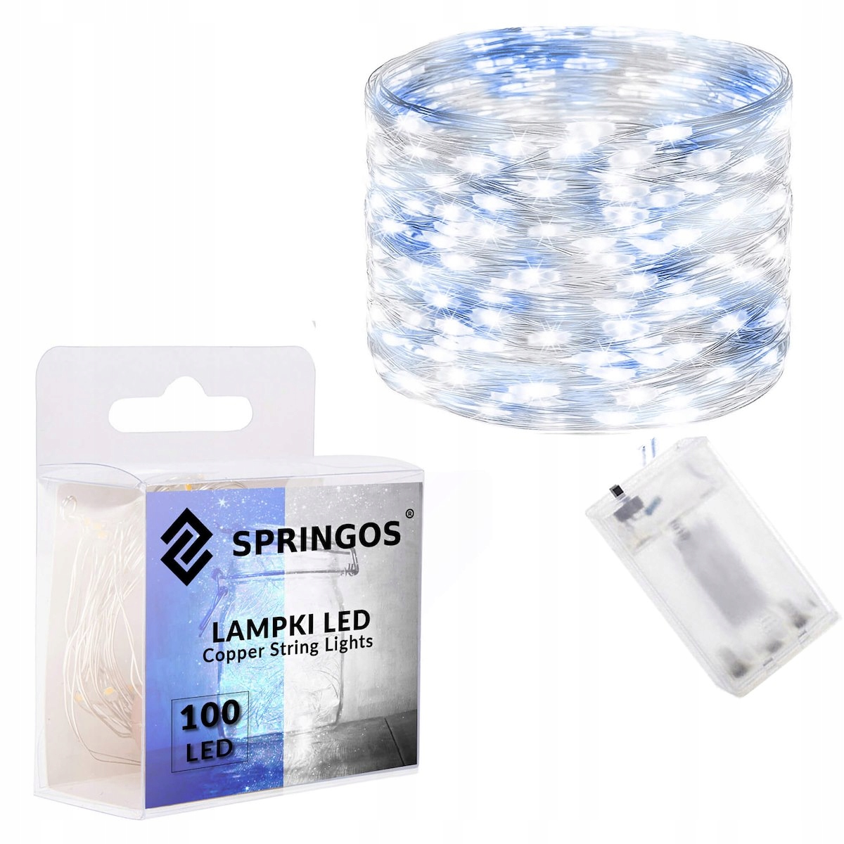 

Lampki Choinkowe 100 Led Druciki Biały Niebieski
