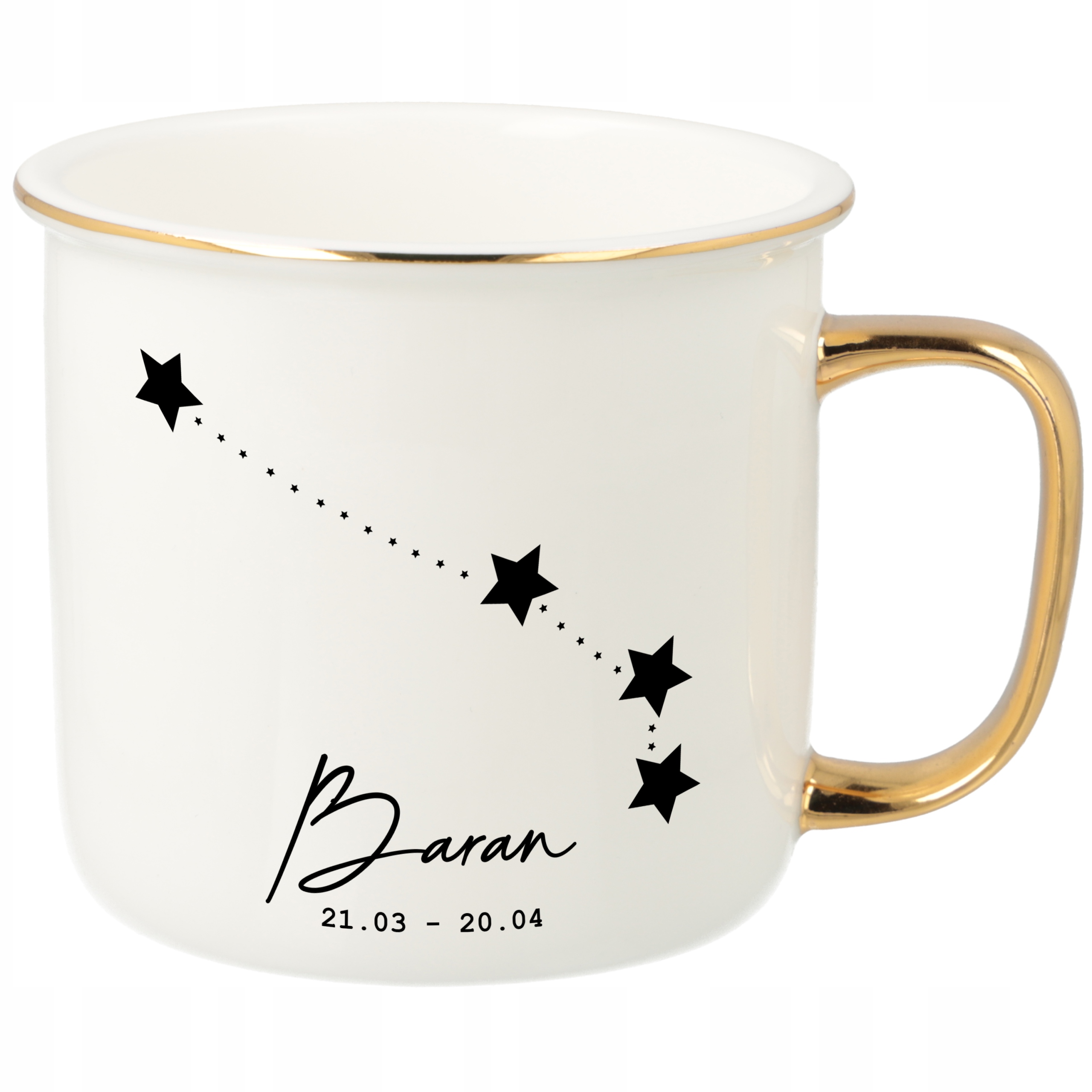 Hrnek Ucho Forma Zlatý Porcelánový Retro Dárek Pro Fanoušky Zodiaků Ryby Vzory