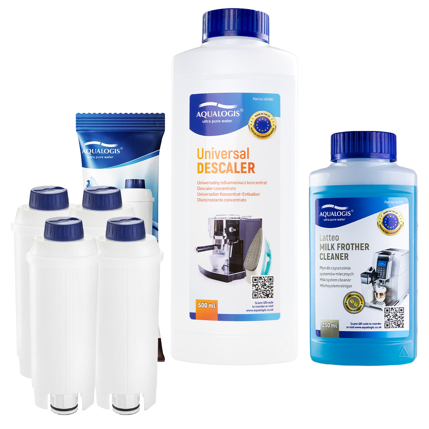 4x Filtr do kávovaru Delonghi AL-S002 UniDec 500 ml Tekutina 250 ml