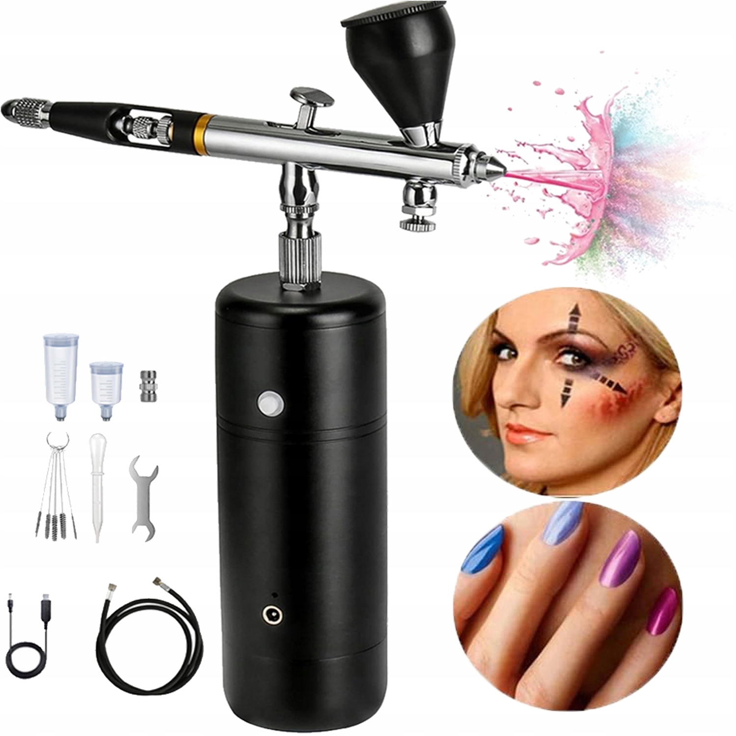 Miniaturní kompresor vzduchu, Aerografická sada pro zdobení nehtů