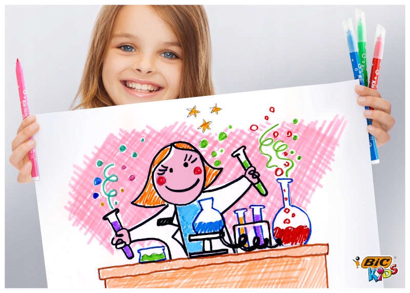 BIC KIDS KID COULEUR FLAMASTRY MAZAKI PISAKI ZMYWALNE WODNE DLA DZIECI x12 Kolor Wielokolorowy