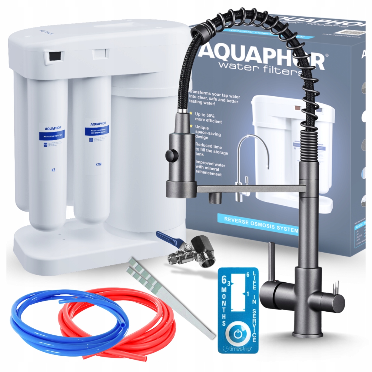 Kuchynský Kohútik S Výsuvným Výtokom, Grafitový Filter Na Vodu Pod Umývadlo Aquaphor Morion