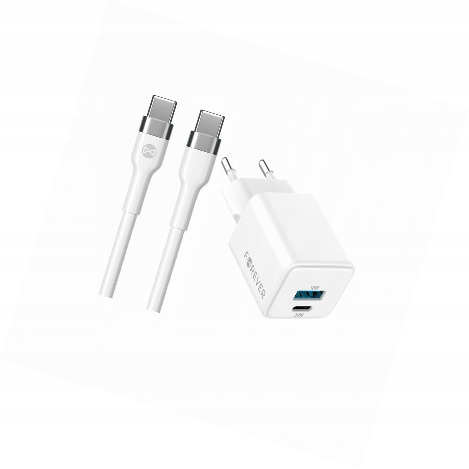 Szybka ładowarka GaN 30W Usb i Usb-c z kablem do Samsung Galaxy M52 5G