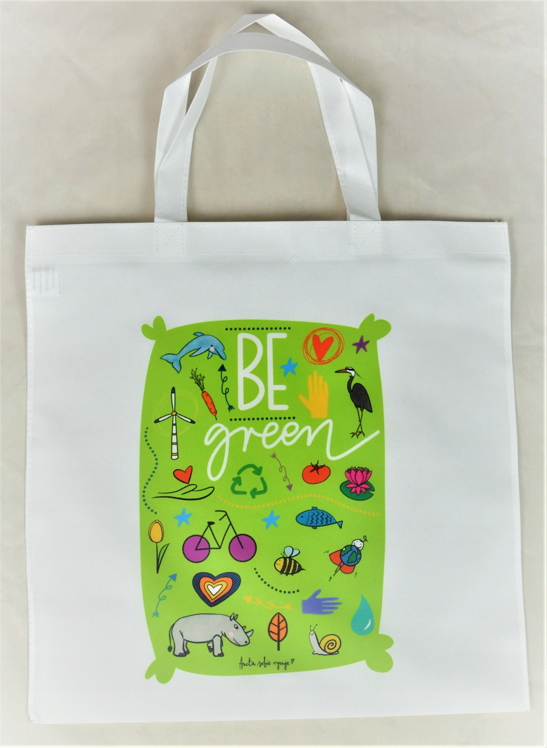 Torba Be Green z eko włókniny Aneta Sobie Rysuje