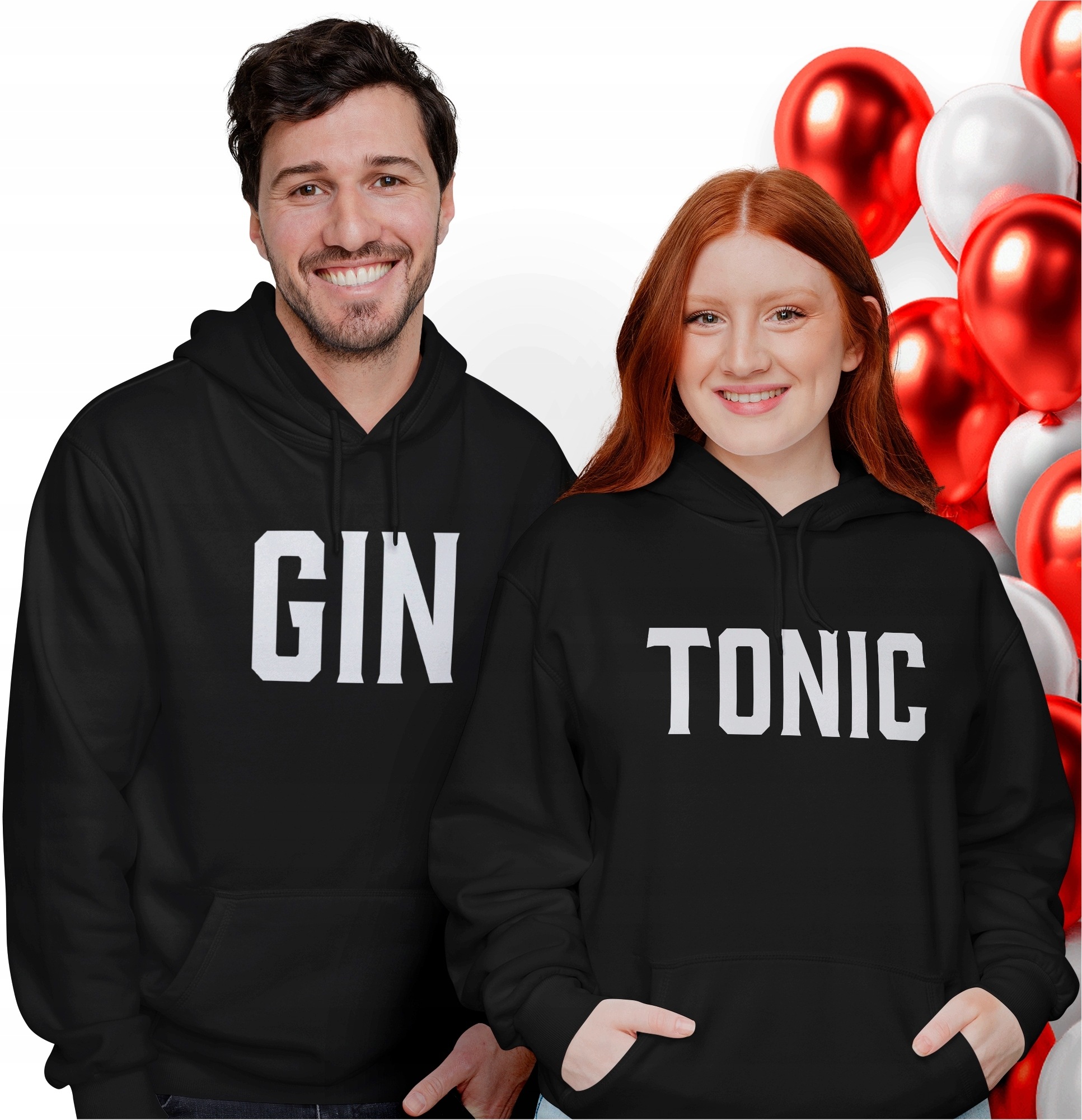 Mikina Mikiny pro páry na Valentýna Gin Tonic Alkohol Komplet Bluz