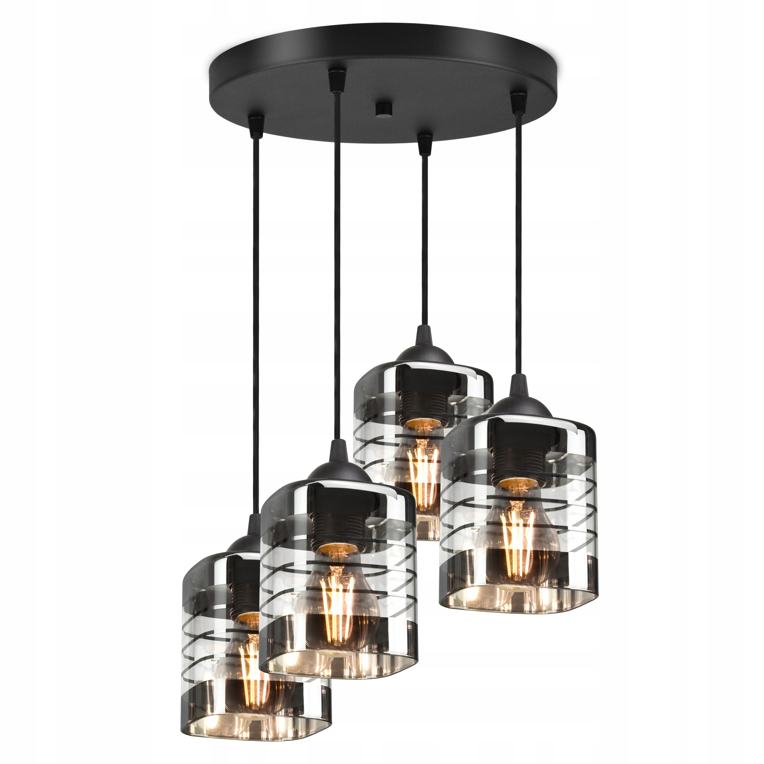 

Szklana Lampa Wisząca Sufitowa Żyrandol Plafon Led