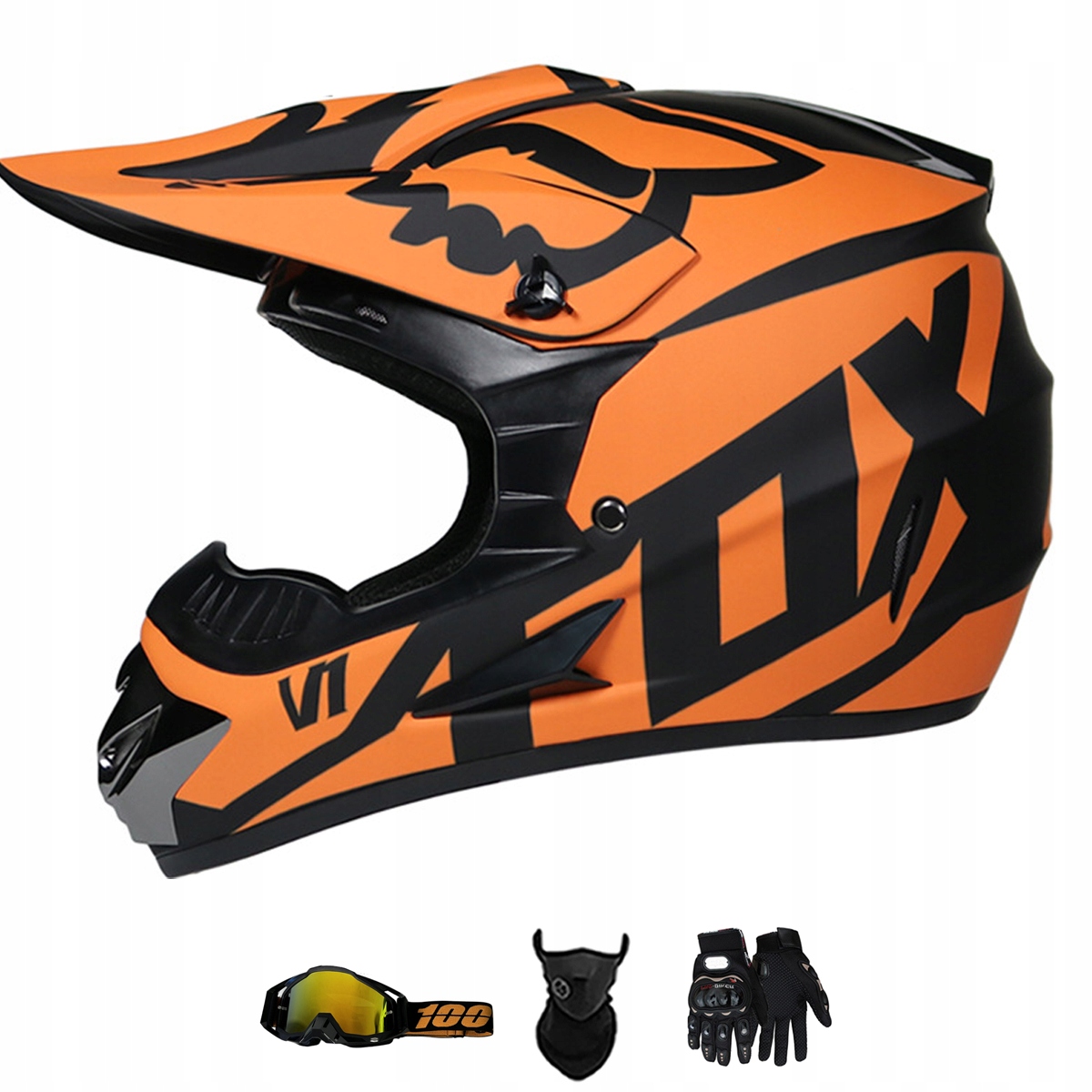 Motocyklová Přilba Lehká Enduro Quada Brýle Rukavice Maska S