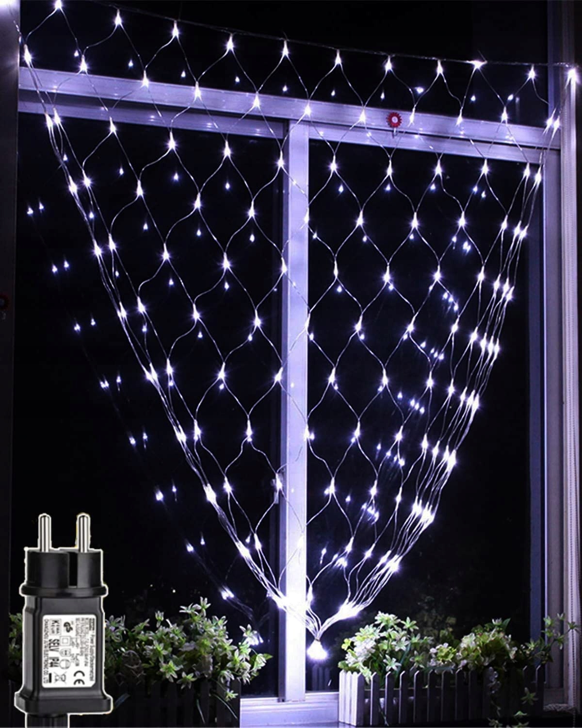 Led světelná síť 3x2 m 204 Led studená bílá venkovní IP44