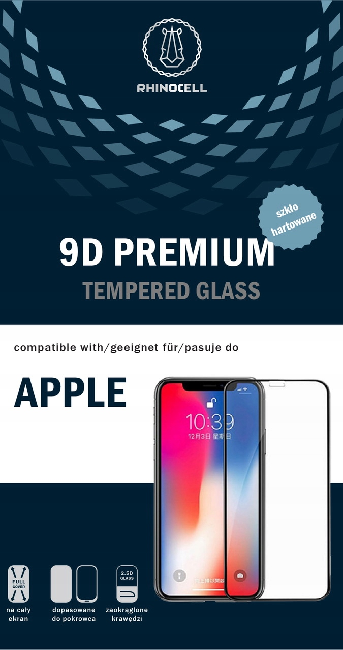 

Szkło Hartowane 9D iPhone 12 Pro Max Black