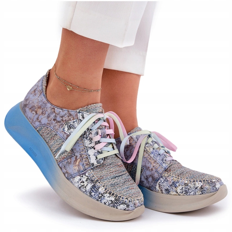 Polobotky Tenisky Z Přírodní Kůže Maciejka 06776A-06 Modré 39