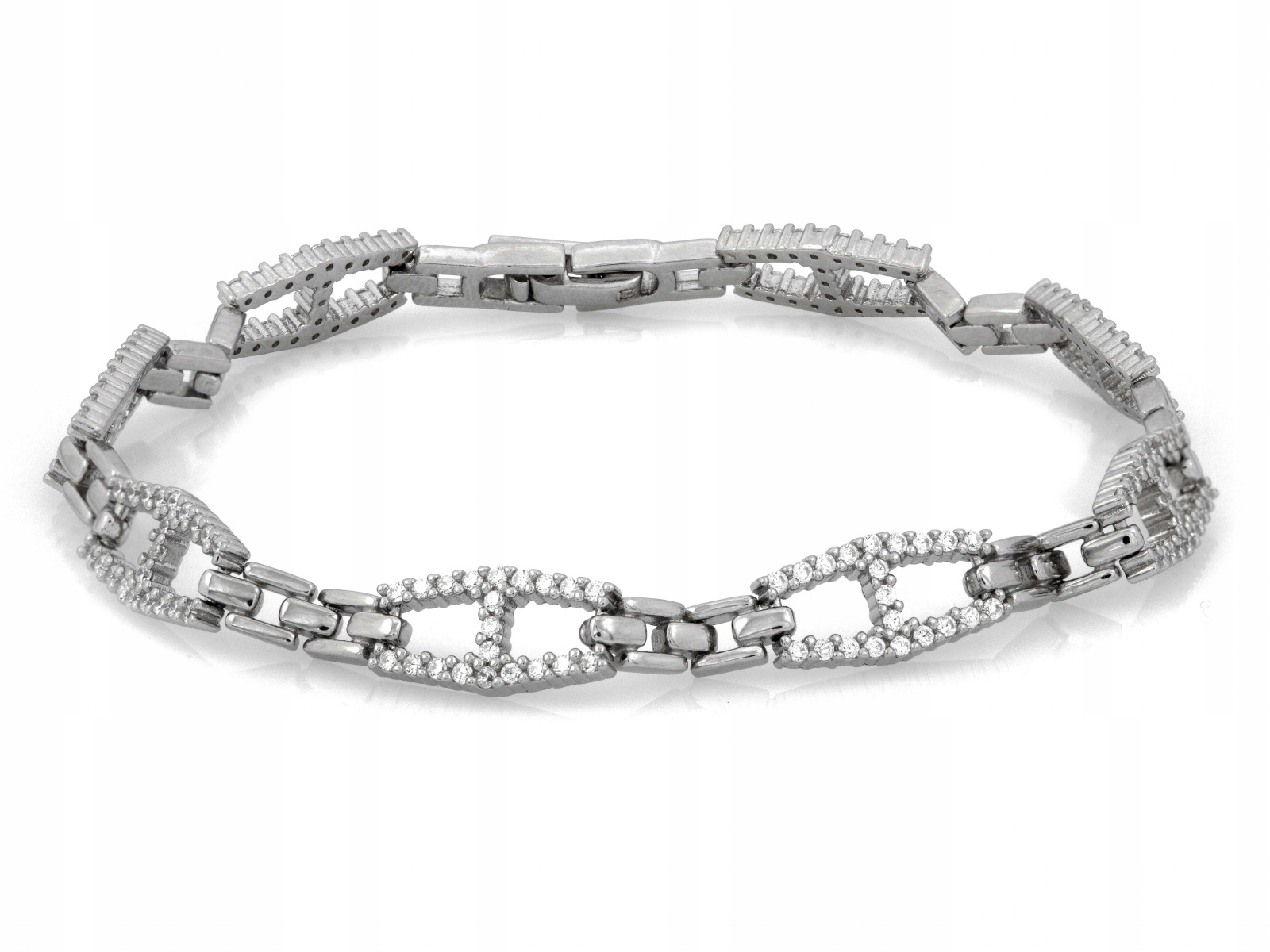 Stříbrný náramek pro ženu 925 Elementová se zirkony jako dárek r18