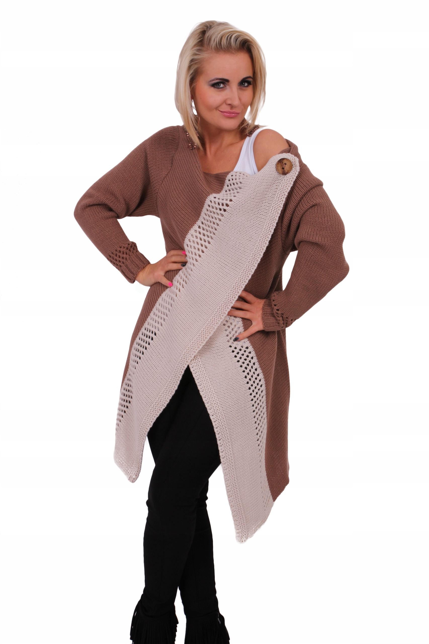 

Pasmantex Cortina Luźny Sweter Kardigan Narzutka