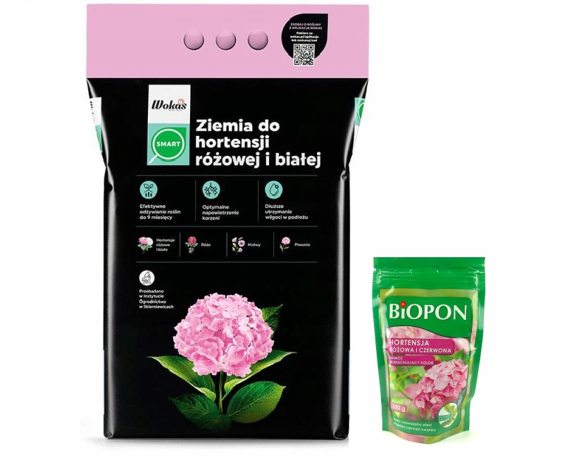 

Zestaw 20l Ziemia Hortensja Różowa Odżywka Nawóz