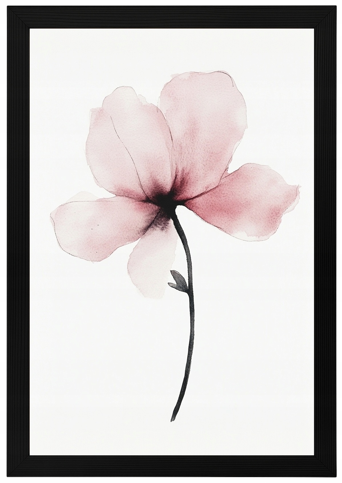 Plakát Rámeček Dřevěný Akvarel Příroda Zahrada Květina Růžová Magnolie 40x60