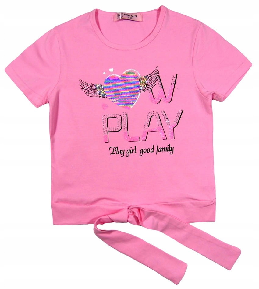 

Bluzka wiązanie cekiny NY-36 Play Girl 8Y różowa