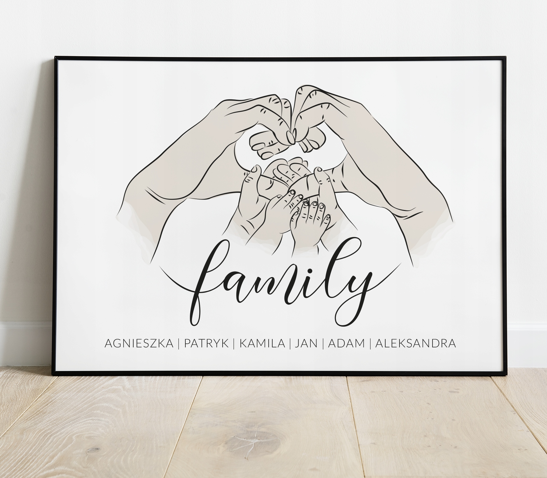 PLAKAT A3 DO DOMU RODZINA IMIONA DŁONIE SALONU Marka inna