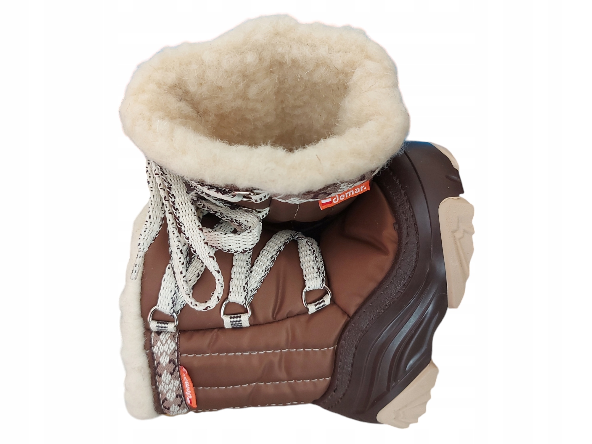 POLSKIE ŚNIEGOWCE DEMAR, OCIEPLANE OWCZA WEŁNA model JOY BRĄZ rozm.28/29 Płeć chłopcy dziewczynki unisex