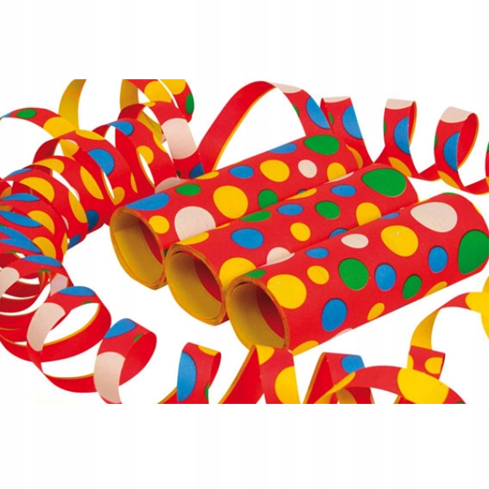 

Serpentyny Długie dwustronne Kropki 3 Rolki 405m