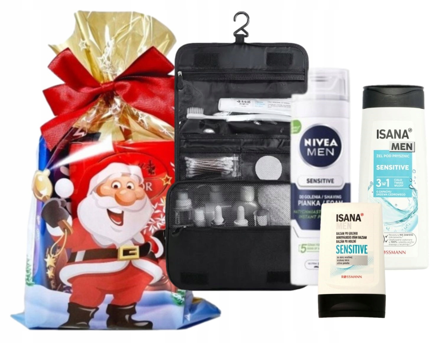 Dárek sada Sensitive pro muže: balzám gel pěna kosmetická taštička