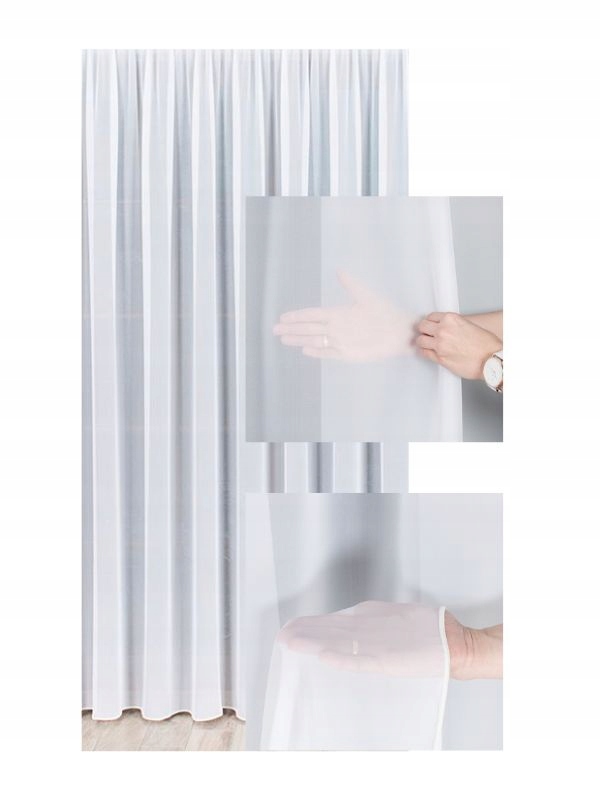 Záclona Hladká Jednoduchá Do Kuchyně Obývacího Pokoje Bílá S Páskou s Olověnou Š.310x250