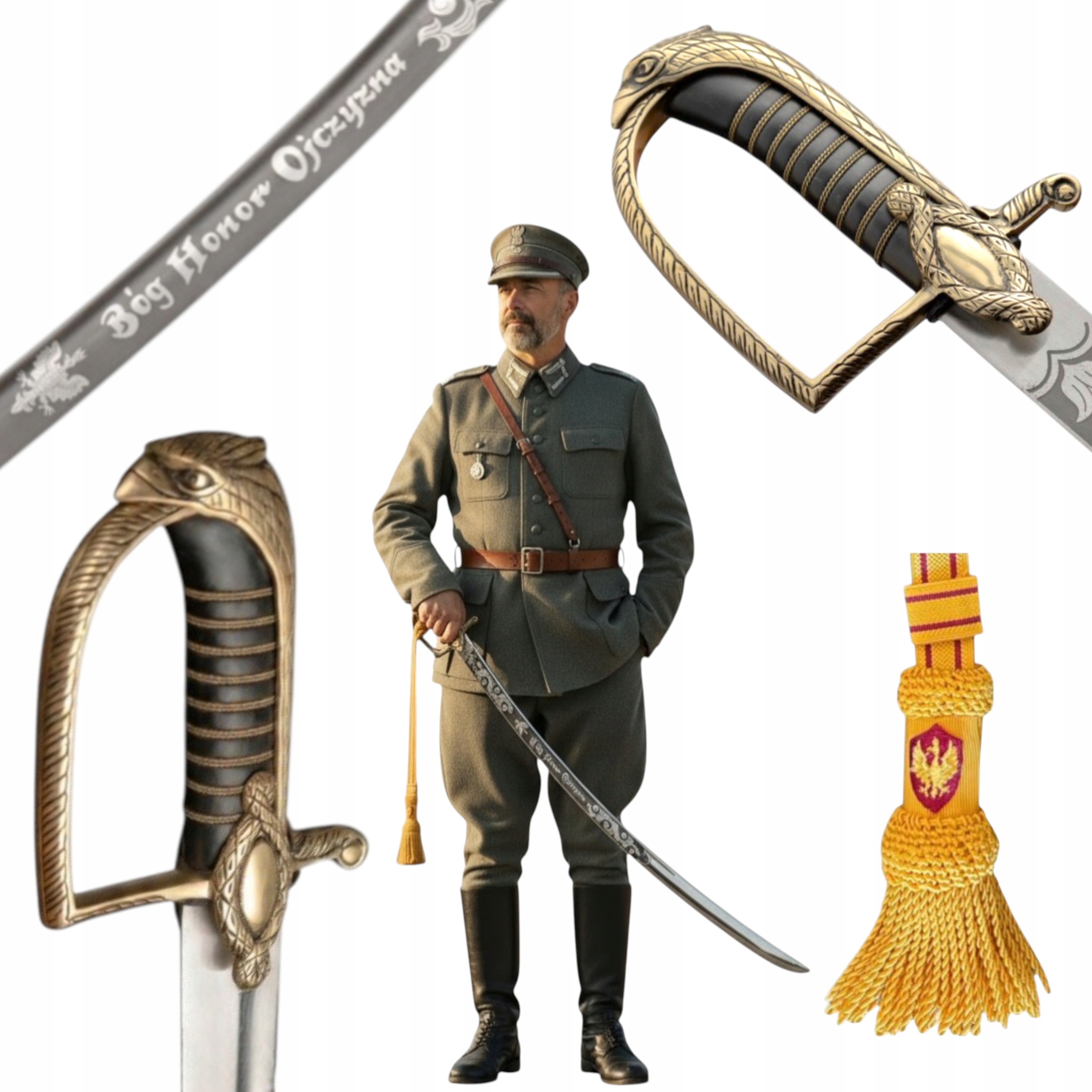 Polská šavle WZ/1921 Důstojnická šavle Bůh Čest Vlast bez pochvy