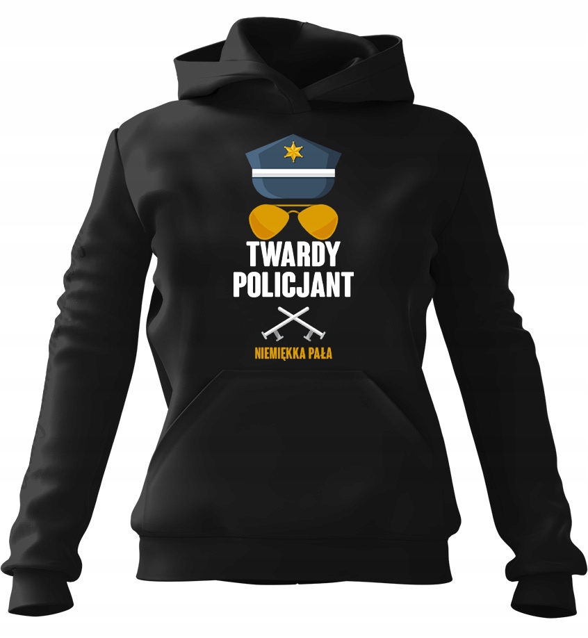 pánská mikina s kapucí Tvrdý policista Černá S Pro něj Chlapa Manžela Chlapa