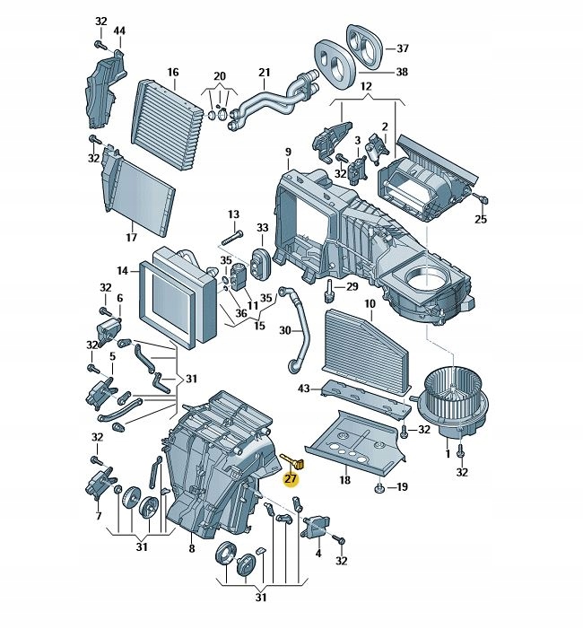 CZUJNIK TEMPERATURY WEWNETRZNEJ G150 G151 SKODA Stan opakowania oryginalne
