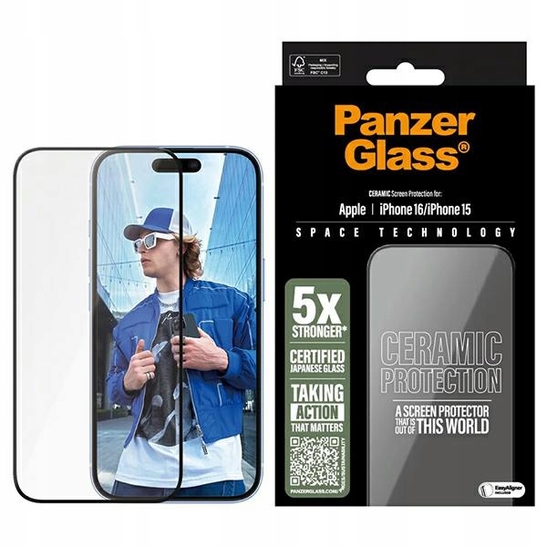 Ochranné sklo PanzerGlass Keramika pre iPhone 16 15 6,1" Ultra-Wide Fit 285