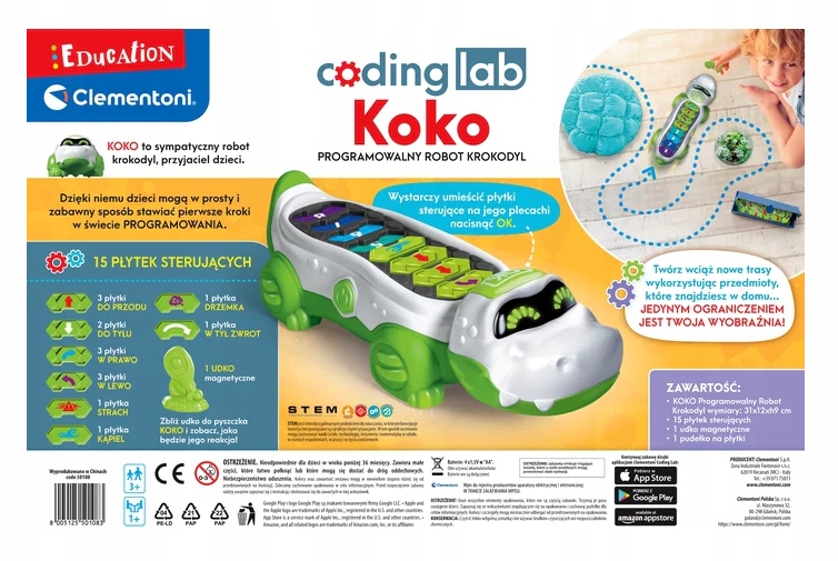 Koko Programowalny Robot Krokodyl Clementoni Stan opakowania oryginalne