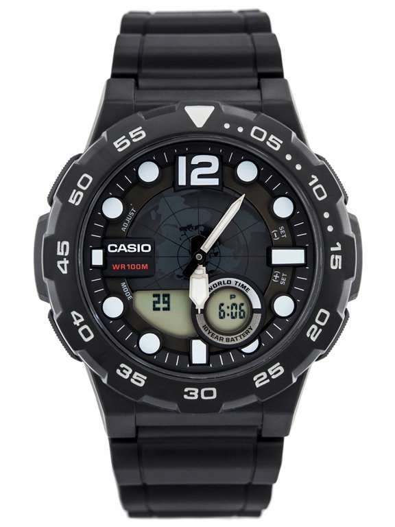 Pánské Hodinky Casio AEQ-100W 1AV World Time Box Gravírování