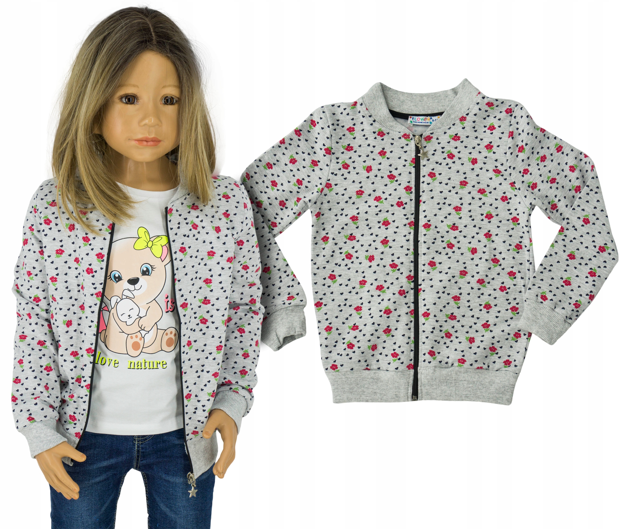 

P356 Bawełniana bluza Flower rozmiar 122