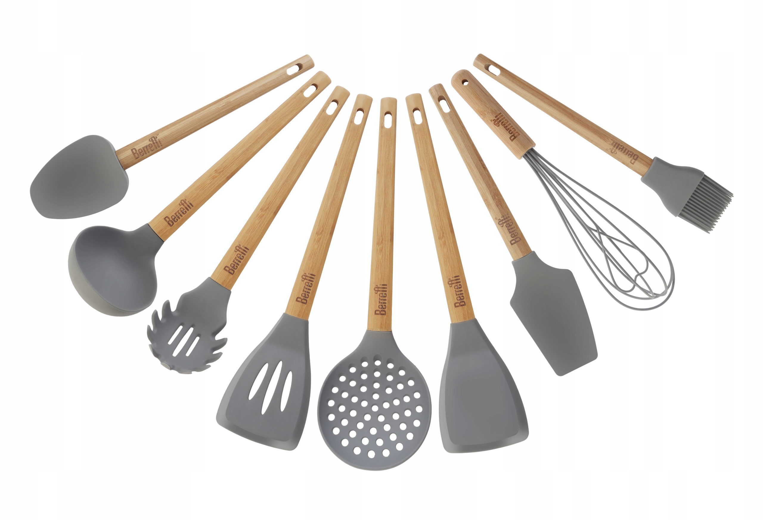 Wałek do ciasta Kuchenny 41cm Silikonowy SZARY OBROTOWY DUŻY Wałkowanie Marka Berretti